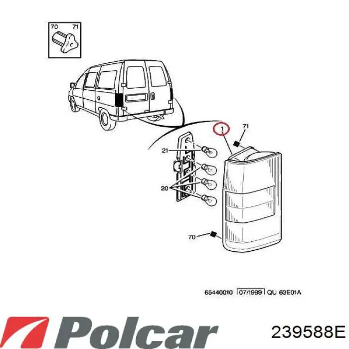 Piloto posterior derecho 239588E Polcar