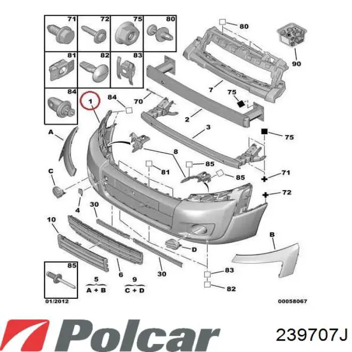 Бампер на авто Polcar 239707J цена, от 82.69 USD