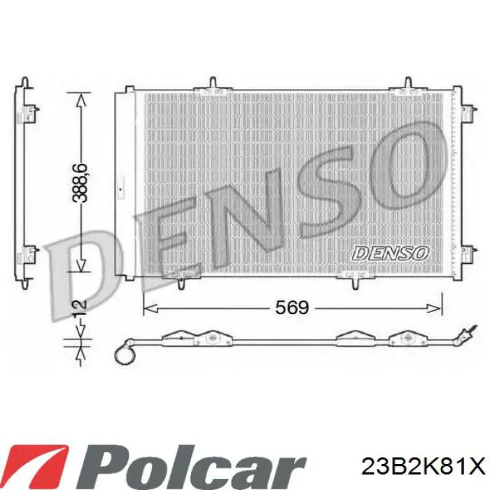 23B2K81X Polcar радиатор кондиционера