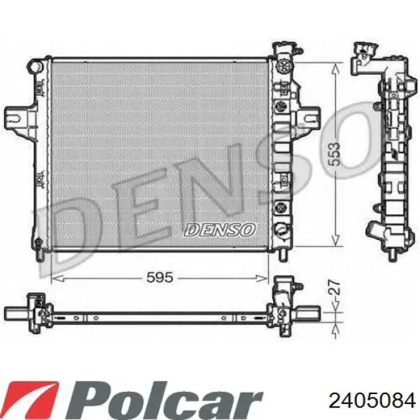 Радиатор охлаждения двигателя Polcar 2405084 цена, от 94.95 USD