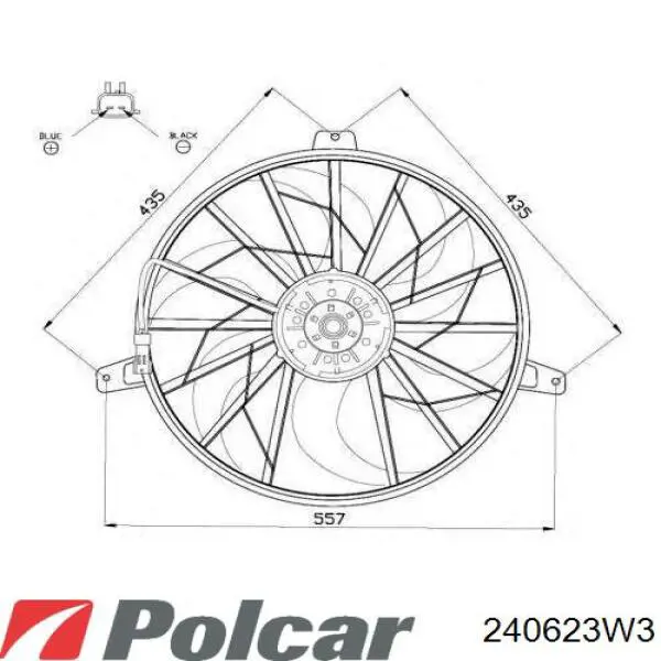 Электровентилятор охлаждения 240623W3 Polcar