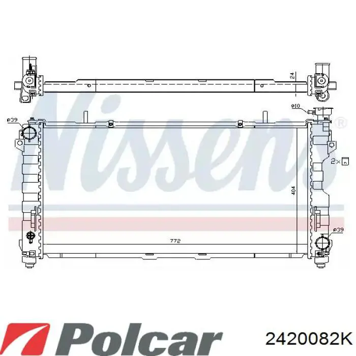 Радиатор охлаждения двигателя Polcar 2420082K цена, от 97.94 USD