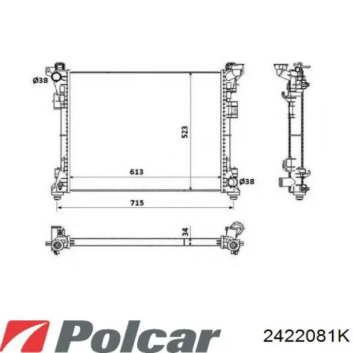 2422081K Polcar Радиатор основной