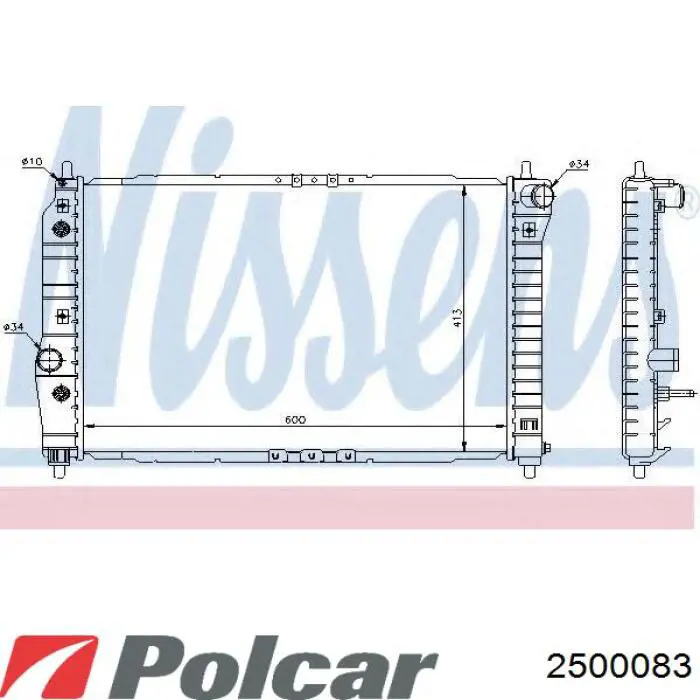 Купить 2500083 Polcar Радиатор водяной