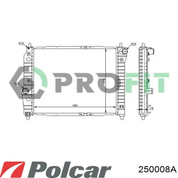 Радиатор 250008A Polcar