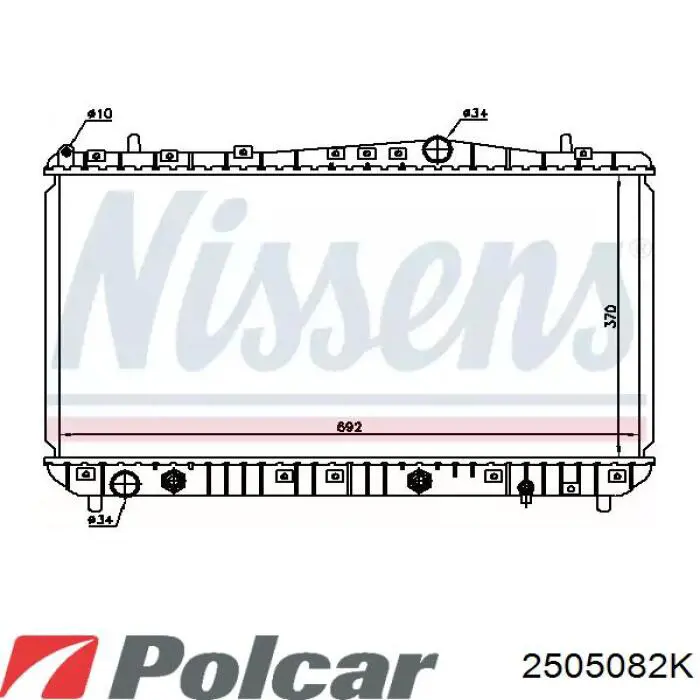 Купить 2505082K Polcar Радиатор водяной