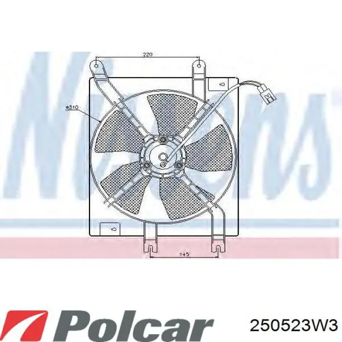 Difusor de radiador, aire acondicionado, completo con motor y rodete 250523W3 Polcar