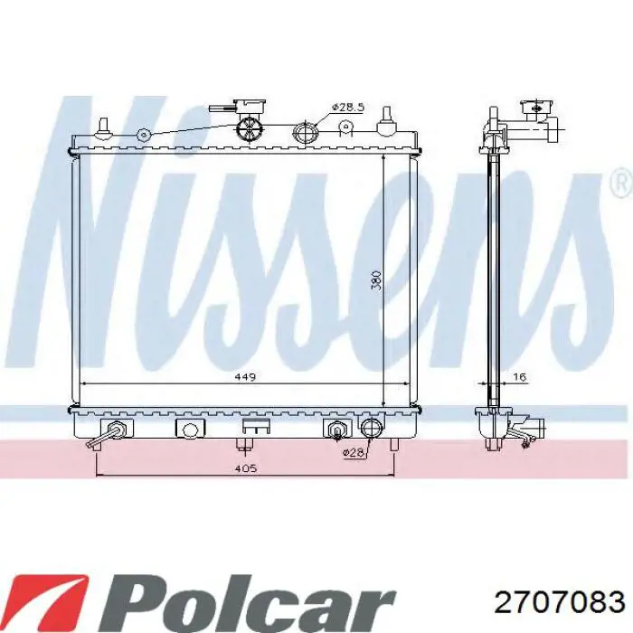 Радиатор 2707083 Polcar
