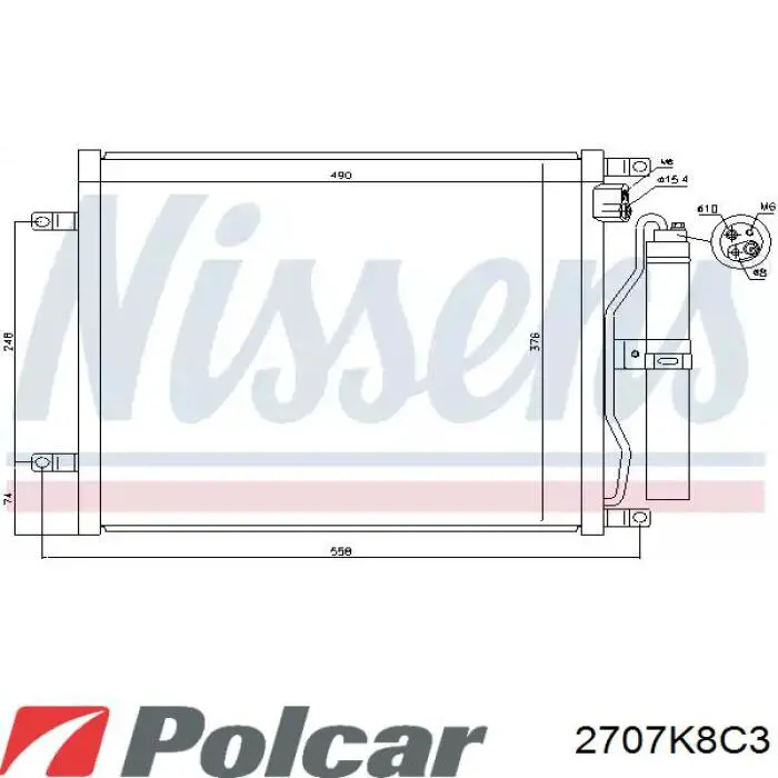 Купить 2707K8C3 Polcar Радиатор системы охлаждения кондиционера