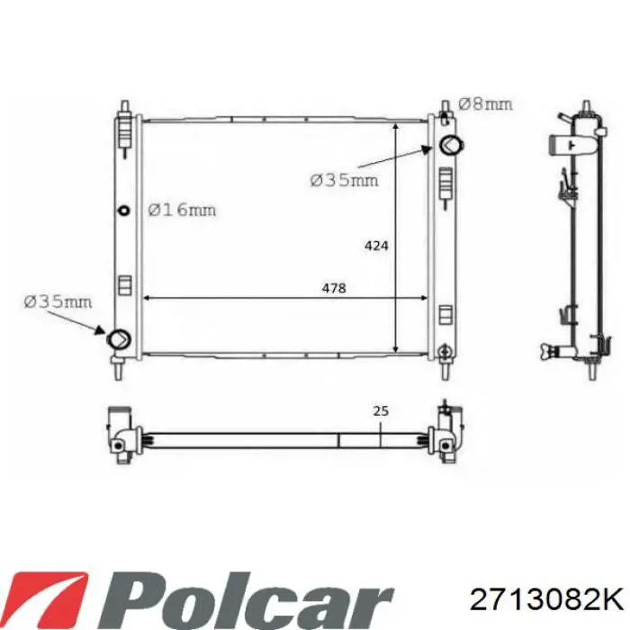 Радиатор 2713082K Polcar