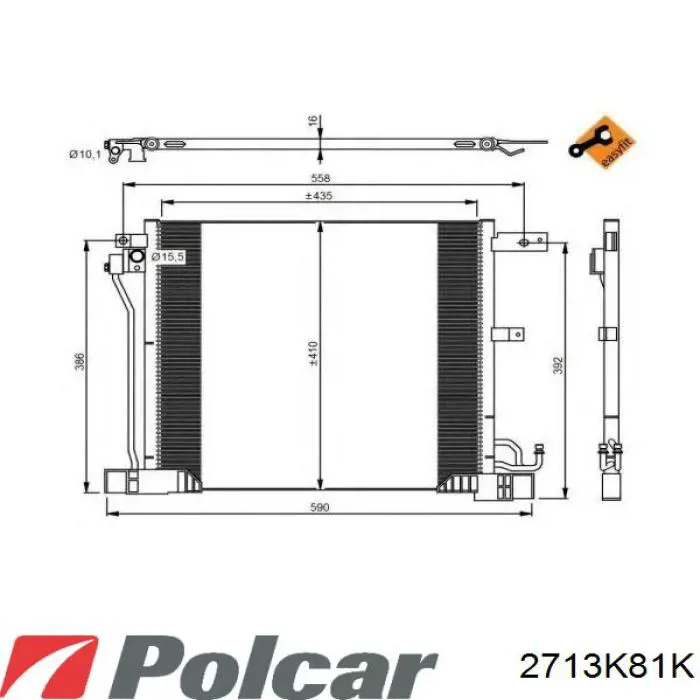 2713K81K Polcar радиатор кондиционера