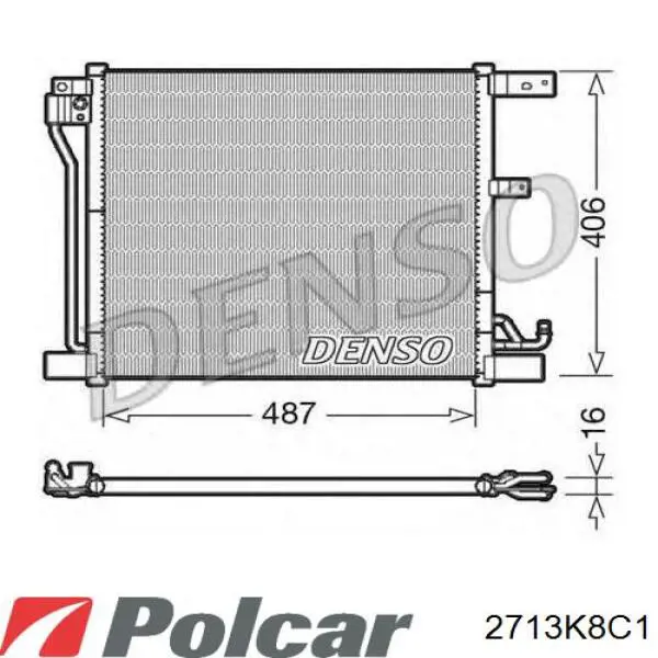 Радиатор кондиционера 2713K8C1 Polcar