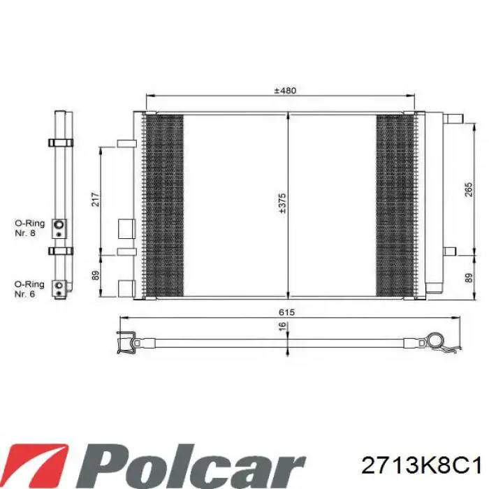 2713K8C1 Polcar радиатор кондиционера