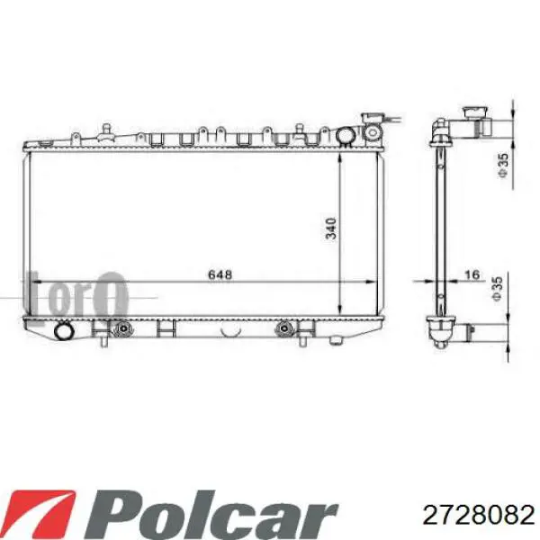 Купить 2728082 Polcar Радиатор водяной