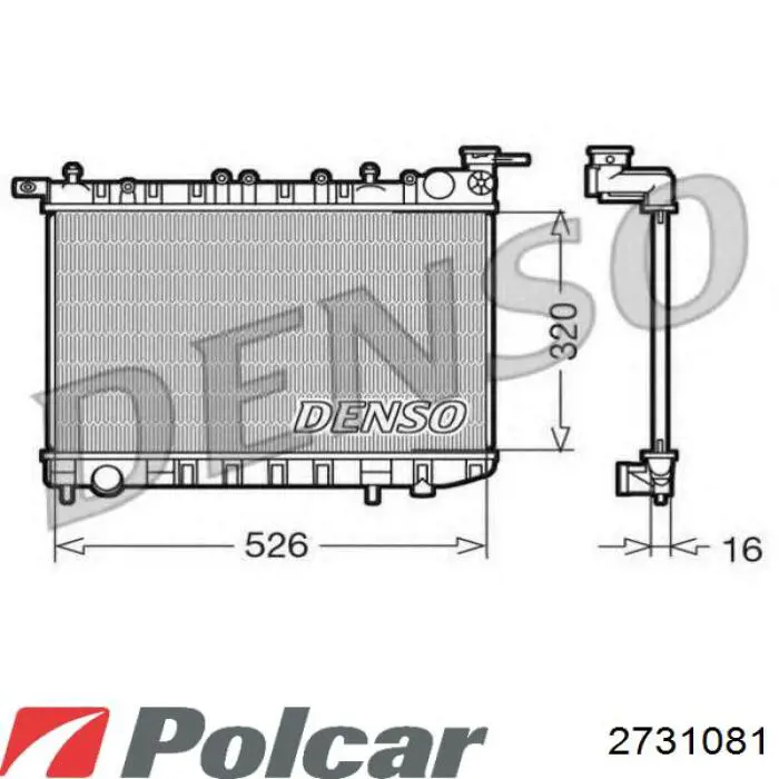 Радиатор охлаждения двигателя Polcar 2731081 цена, от 53.63 USD