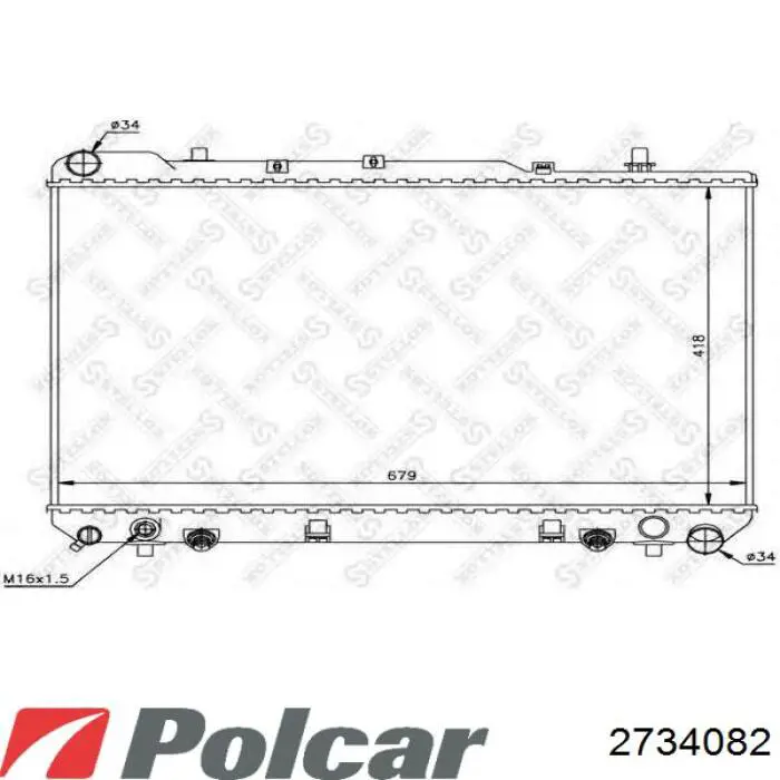 Радиатор охлаждения двигателя Polcar 2734082 цена, от 66.89 USD