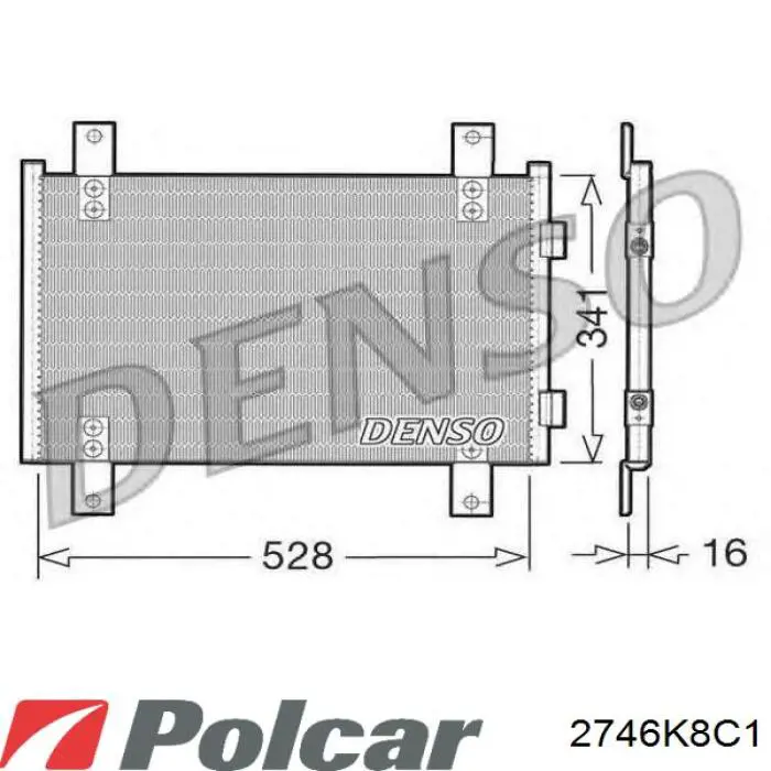 Радиатор кондиционера 2746K8C1 Polcar