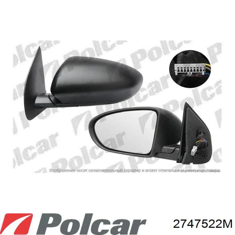 2747522M Polcar Зеркало заднего вида правое