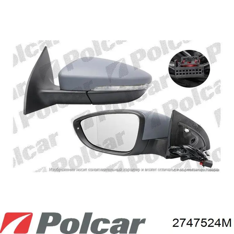 Наружное зеркало правое Polcar 2747524M цена, от 104.49 USD