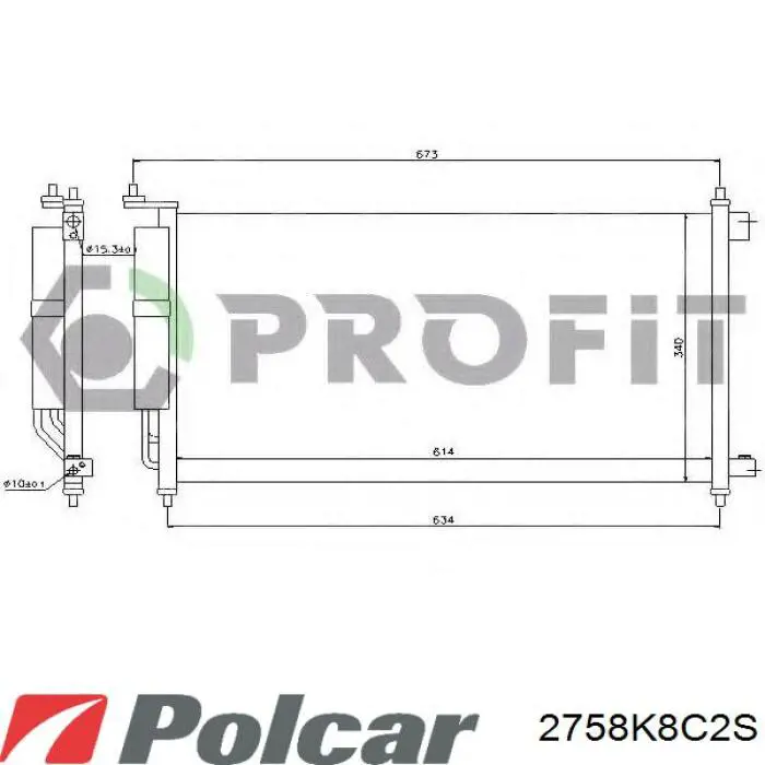 Радиатор кондиционера 2758K8C2S Polcar