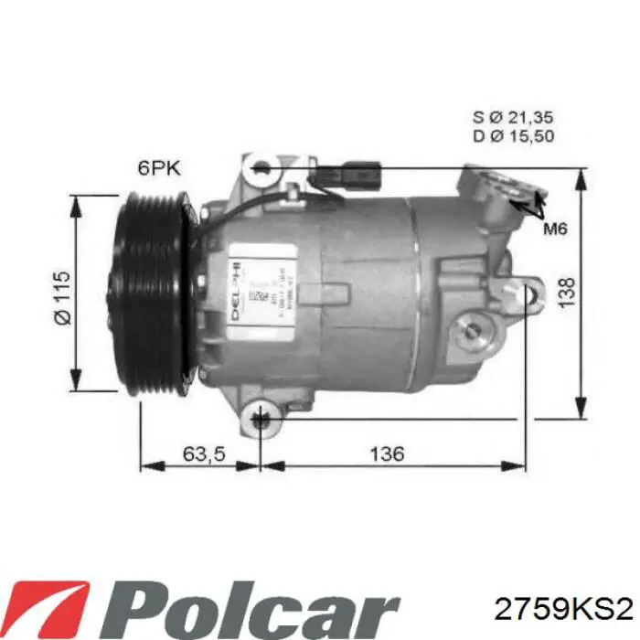 Компрессор кондиционера 2759KS2 Polcar