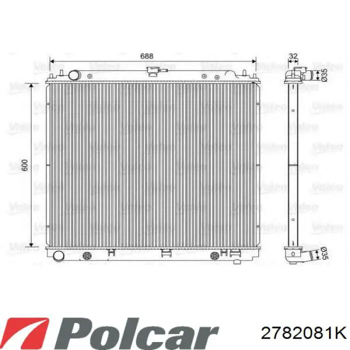 Радиатор 2782081K Polcar