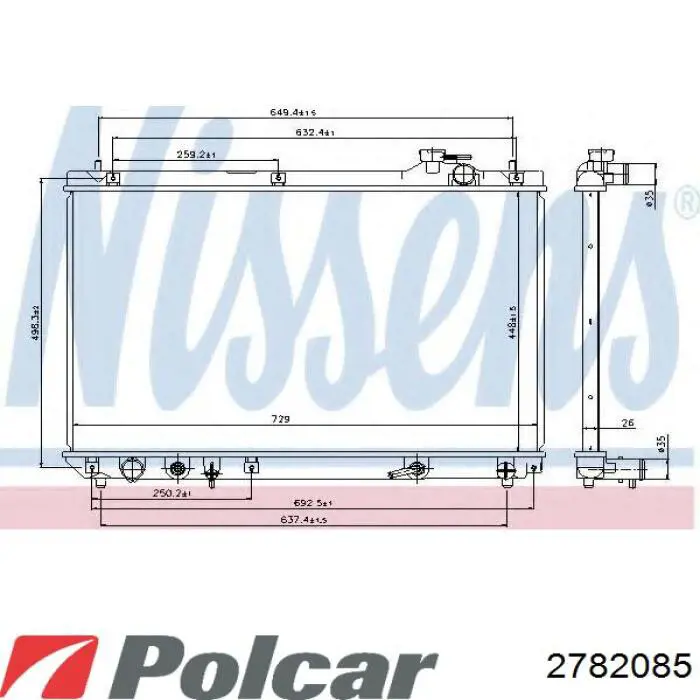 Радиатор охлаждения Polcar 2782085