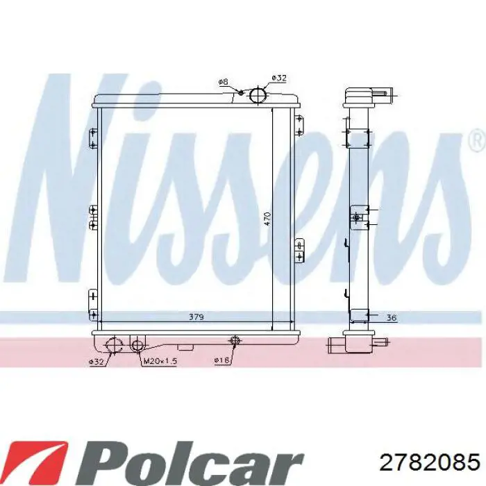 Радиатор охлаждения двигателя Polcar 2782085 цена, от 112.38 USD