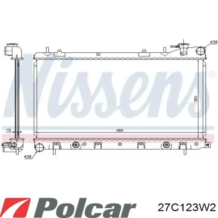 27C123W2 Polcar Диффузор радиатора охлаждения в сборе с мотором