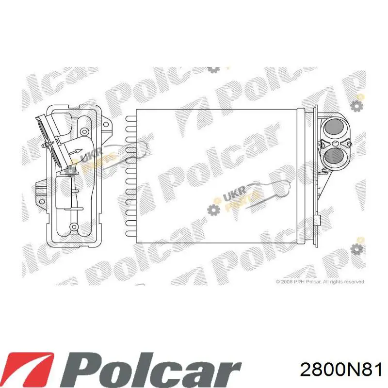 2800N81 Polcar радиатор печки