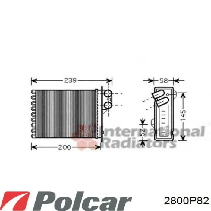2800P82 Polcar Радиатор отопителя салона