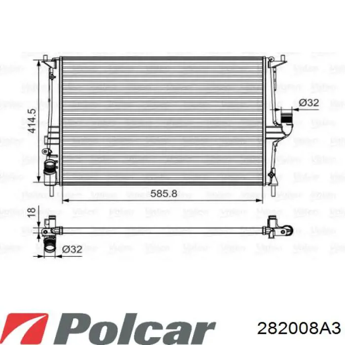 Радиатор 282008A3 Polcar