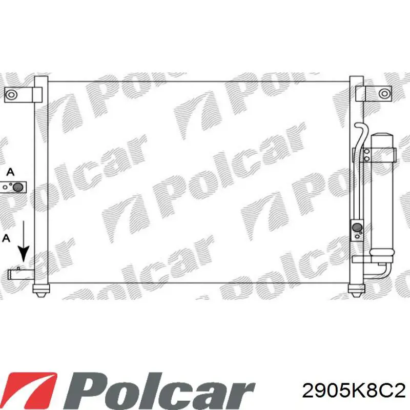 2905K8C2 Polcar радиатор кондиционера