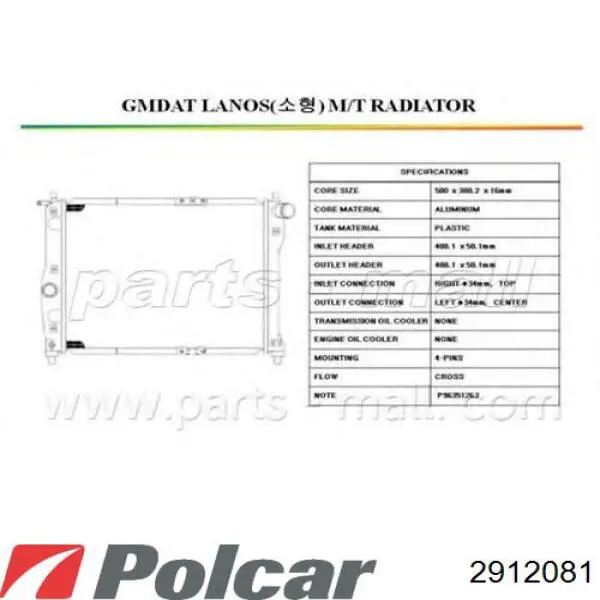 2912081 Polcar Радиатор основной