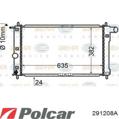 Радиатор 291208A Polcar
