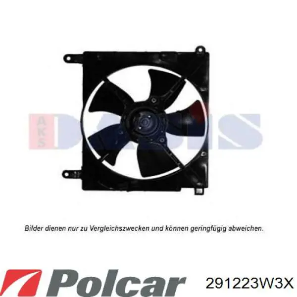 291223W3X Polcar диффузор радиатора охлаждения, в сборе с мотором и крыльчаткой