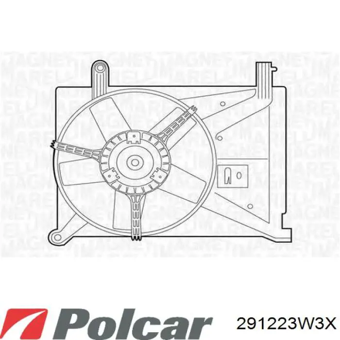 291223W3X Polcar Диффузор радиатора охлаждения в сборе с мотором