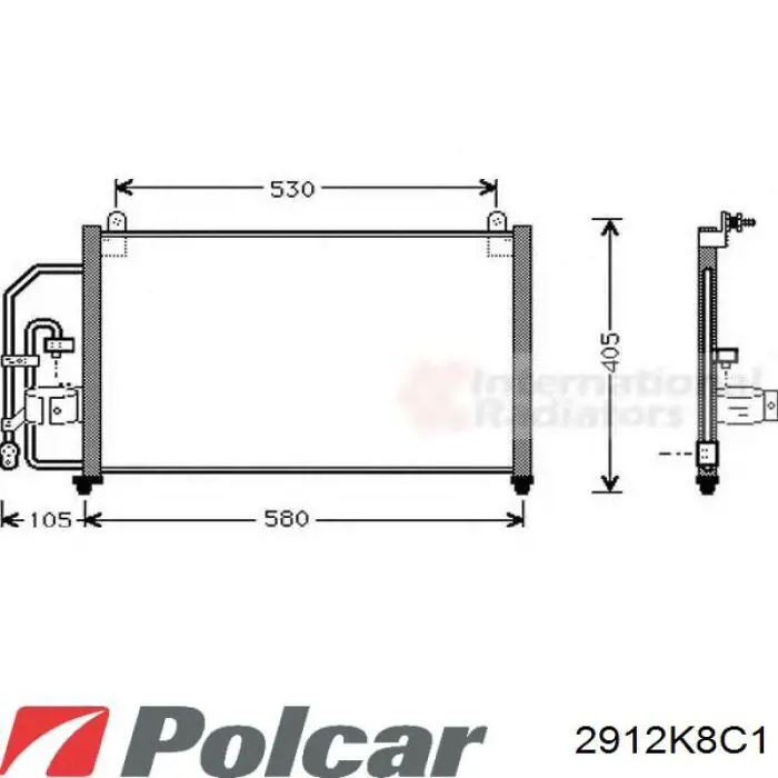 Радиатор кондиционера 2912K8C1 Polcar