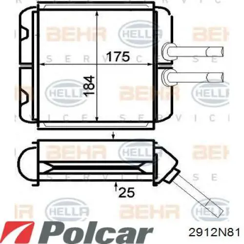 Купить 2912N81 Polcar Радиатор печки