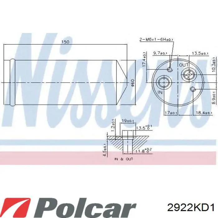 Осушитель кондиционера 2922KD1 Polcar