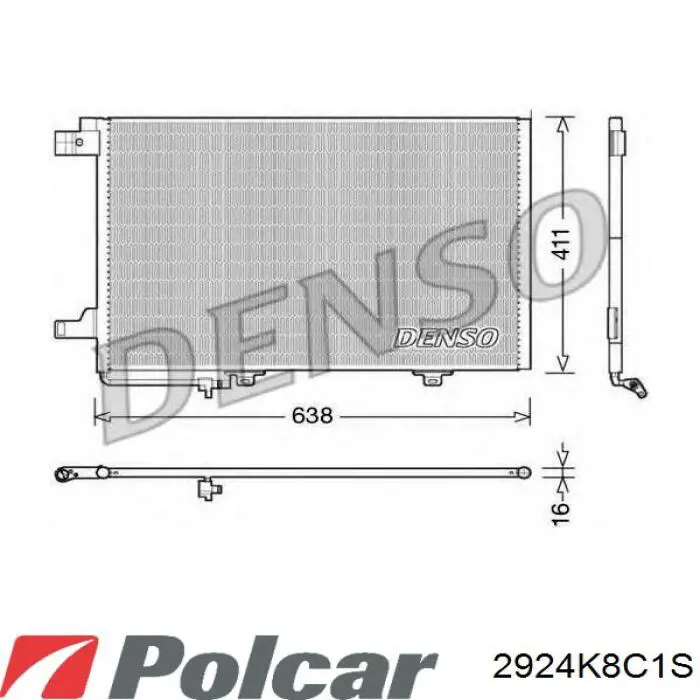 Радиатор кондиционера 2924K8C1S Polcar