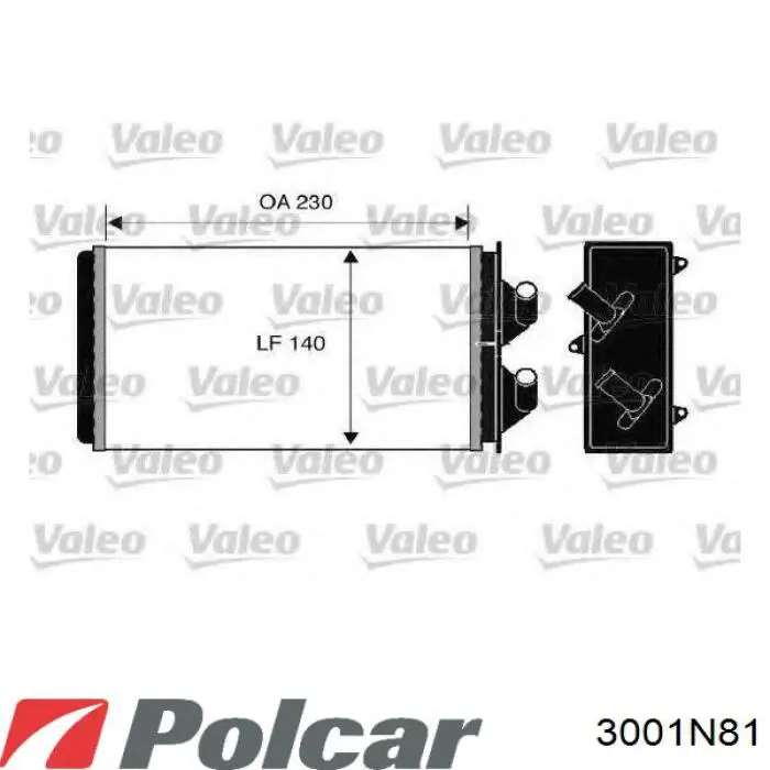 Радиатор печки 3001N81 Polcar