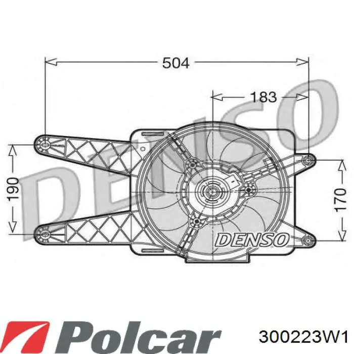 Диффузор вентилятора в сборе с мотором и крыльчаткой 300223W1 Polcar