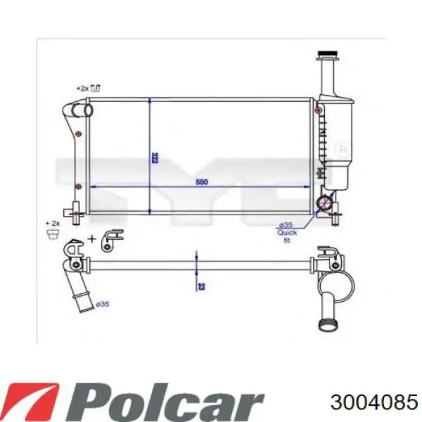 Радиатор 3004085 Polcar