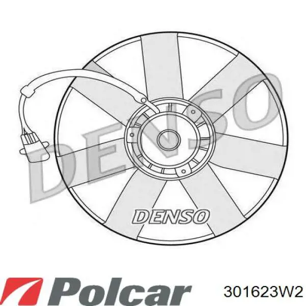 301623W2 Polcar диффузор радиатора охлаждения, в сборе с мотором и крыльчаткой