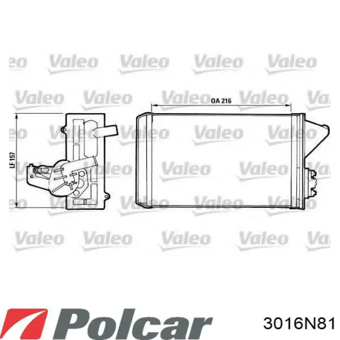 Radiador calefacción 3016N81 Polcar