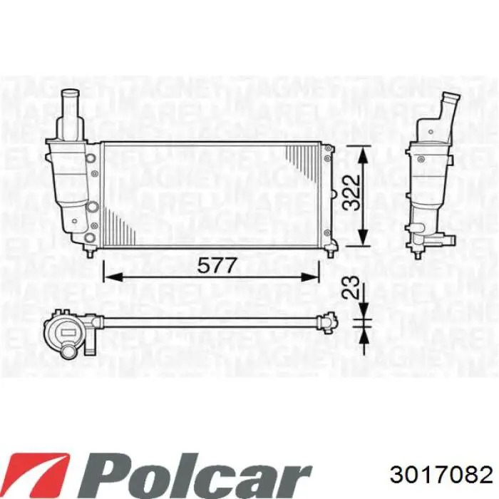 Купить 3017082 Polcar Радиатор водяной
