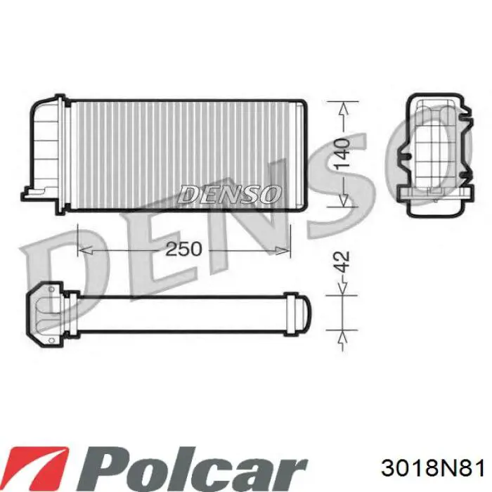 Радиатор печки (отопителя) Polcar 3018N81 цена, от 19.02 USD