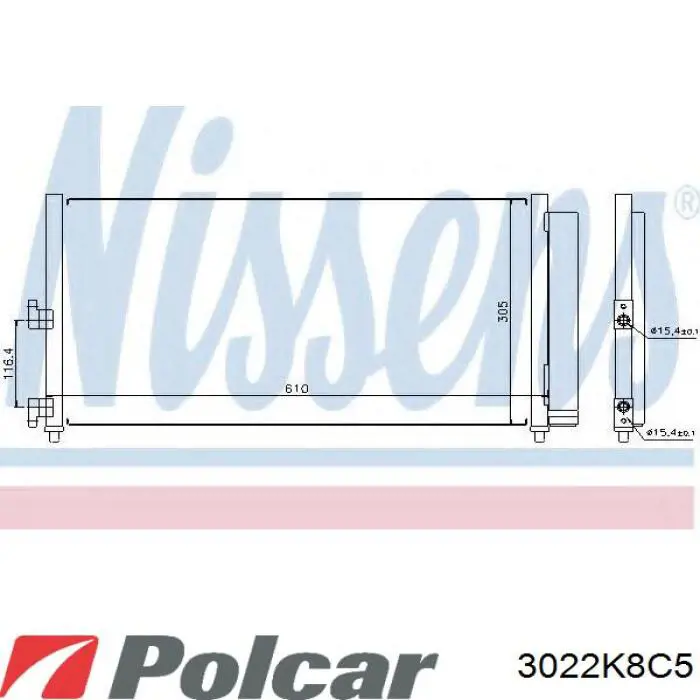 3022K8C5 Polcar радиатор кондиционера
