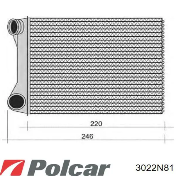 3022N81 Polcar Радиатор отопителя салона